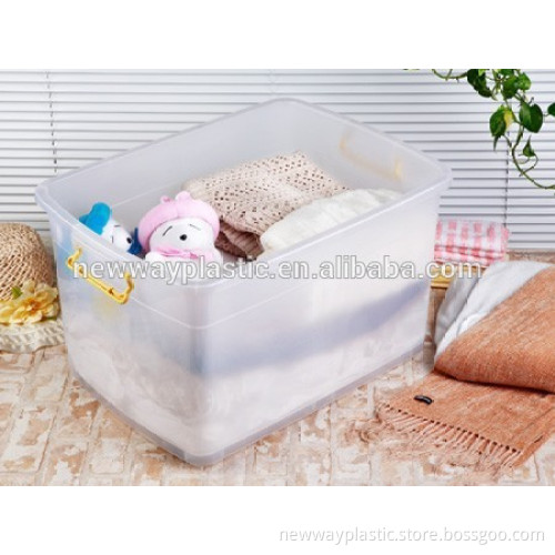 2015 China manufauturer of 35L transparent plastic storage box with wheel
